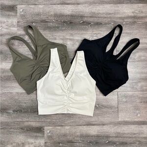 Women's Workout Bra- Black, White, Olive